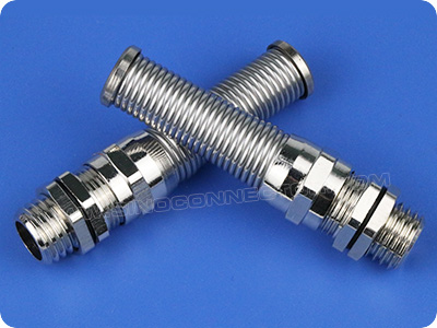 Brass Cable Glands with Anti-kink Spiral Protector (Long PG Thread)