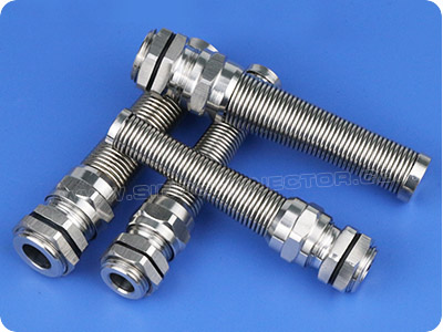 Stainless Steel Strain Relief Spiral Flex Cord Cable Connectors (NPT Thread)
