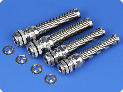 Stainless Steel EMC Shielding Cable Glands with Cable Protector (Metric Thread)