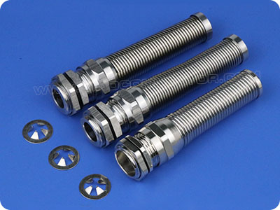 EMC Stainless Steel Cord Grips with Spiral Pigtail (NPT Thread)