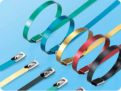 Epoxy Coated Multicolored Stainless Steel Zip Ties