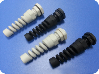 Polyamide Cable Glands with Spiral Flex Strain Relief (BSC Thread)