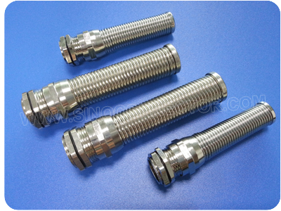 Metal Cable Glands with Spiral Strain Relief (Short Metric Thread)