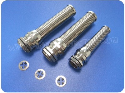 EMC Metal Cable Gland with Spiral Protection (Long PG Thread)