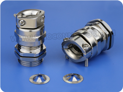 EMC Metal Cable Gland with Strain Relief Clamp (Long PG Thread)